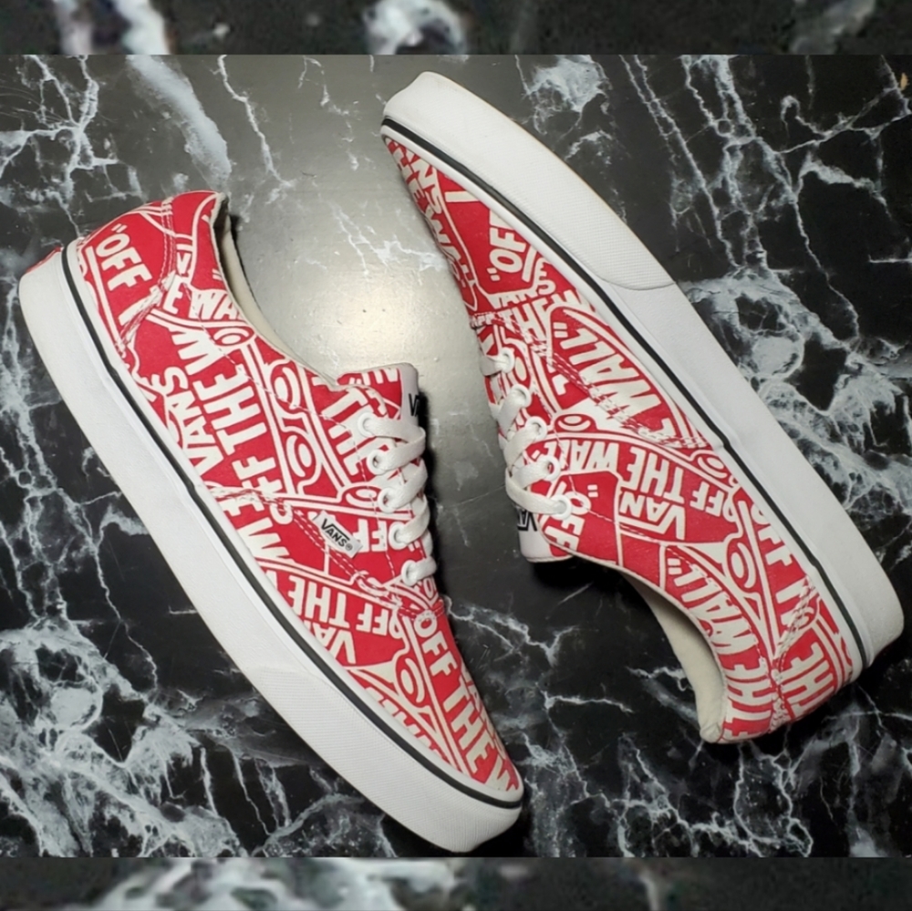 VANS Authentic Canvas Skate Shoes Red